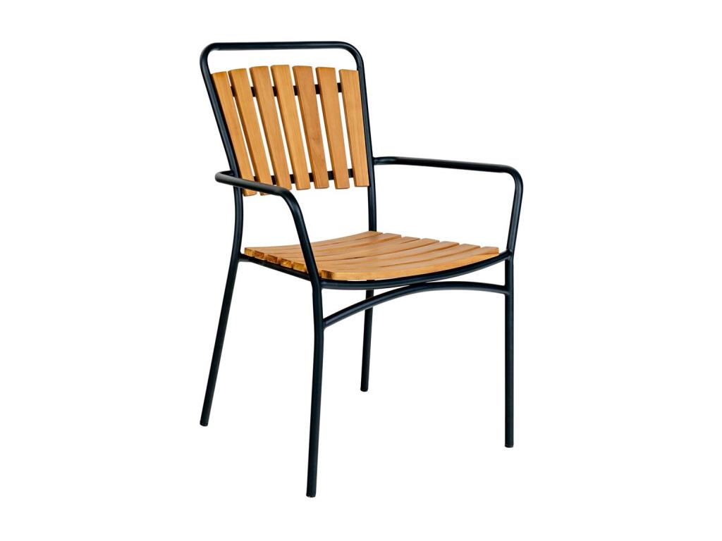 Domopure chaise de jardin teck noir. HHNU61359