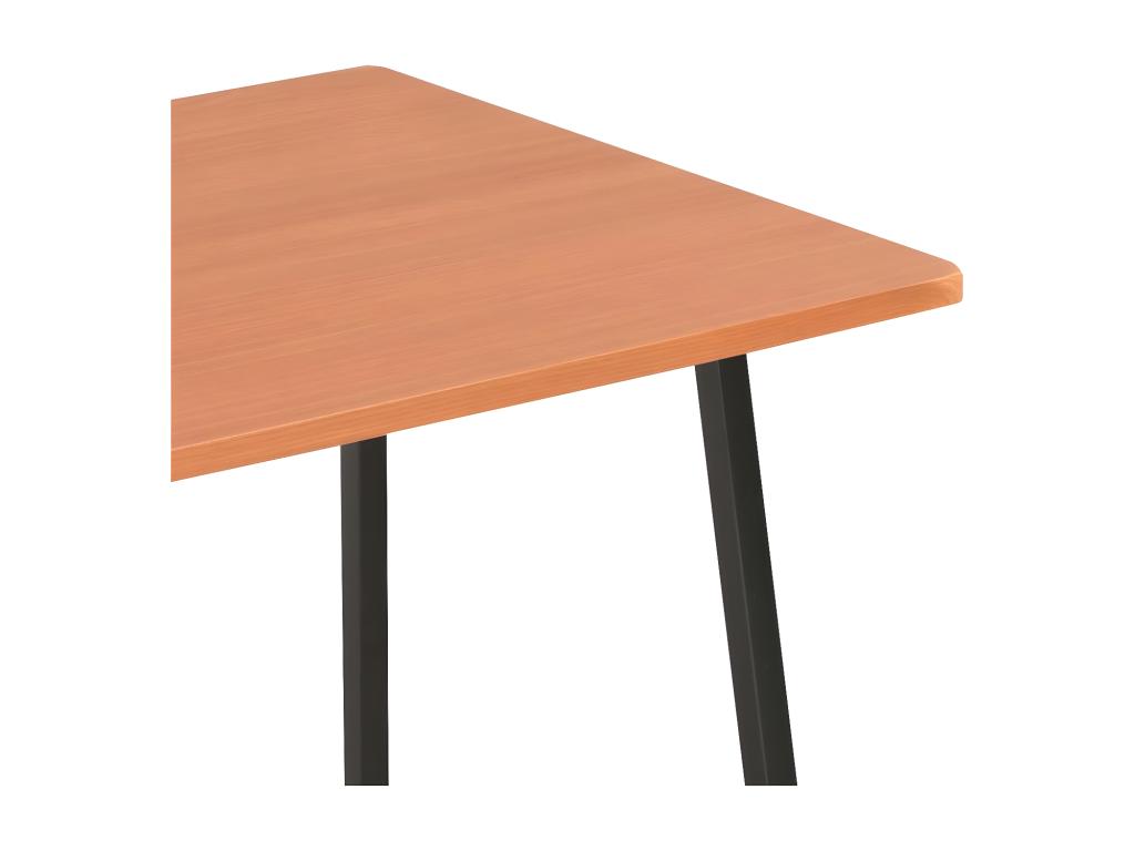 Desk with shelf, black and brown, 102x50x117 cm, OOOM25647