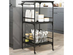 Black kitchen trolley 60.5x50x105 engineered wood KPRQ51660