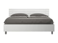 Bed without slatted base 160x190 with straight headboard and white ash slats Domopure BWEP34245