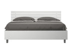 Bed without slatted base 160x190 with straight headboard and white ash slats Domopure BWEP34245