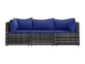 3-piece garden furniture set with cushions, grey woven resin YBSG05344