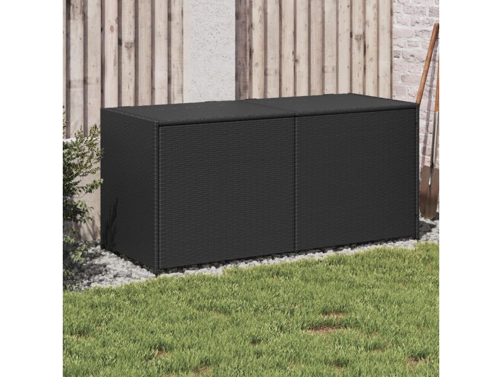 Decohaute Premium - Boîte de rangement de jardin noir 283L résine tressée JFSA20399