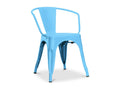 Domopure industrial chair with polished steel armrests -- Turquoise Blue color NEBE21394