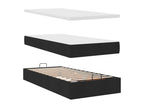 Ottoman bed frame with black mattress 80x200 cm fabric MIIR25214