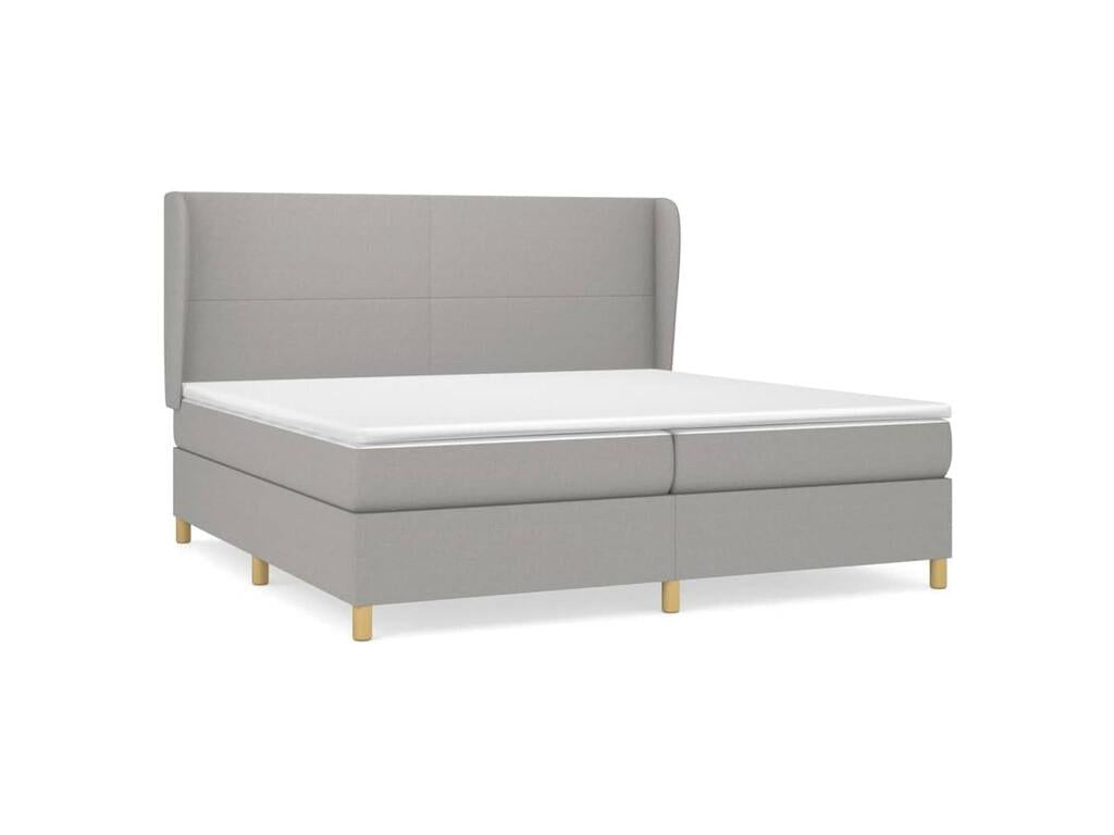 Domopure bed base with light grey mattress 200x200 Fabric DWVN33296