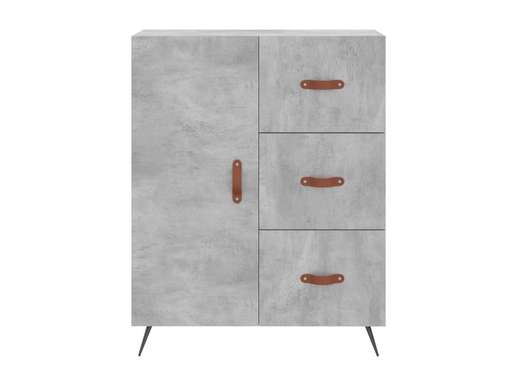 Buffet haut Gris béton 69.5x34x180 cm Bois d'ingénierie AAIX55775