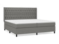 Lit à sommier tapissier avec matelas Gris foncé 200x200cm Tissu MRGX50725