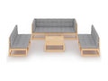 8-piece garden furniture set with cushions, solid pine wood CFXG51617