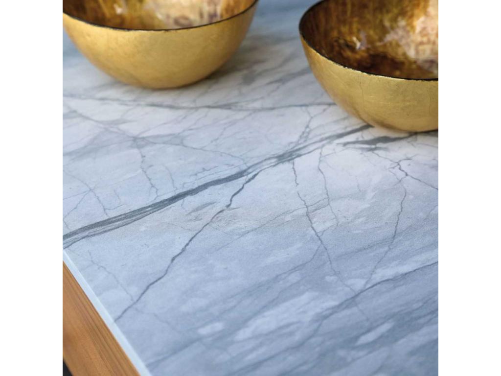 Table basse de jardin en aluminium et céramique Domopure NMKE18747