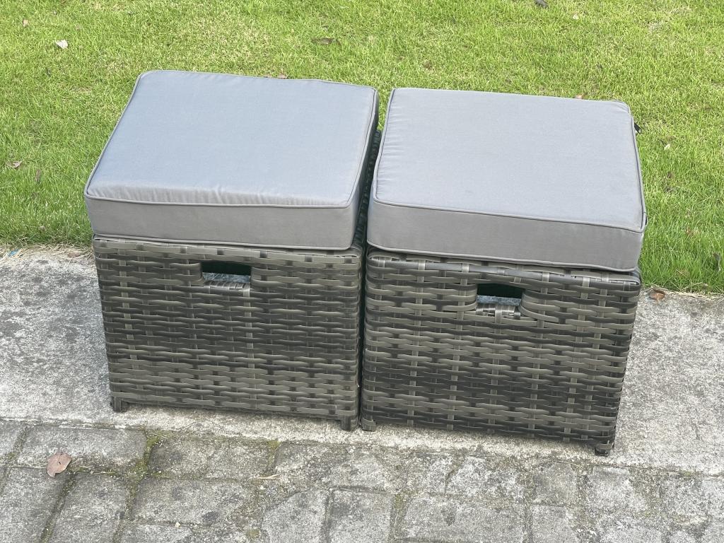 Ensemble de meubles de jardin en rotin Table élévatrice Set ave Canapé deux places 3 Tabouret EDRT28477