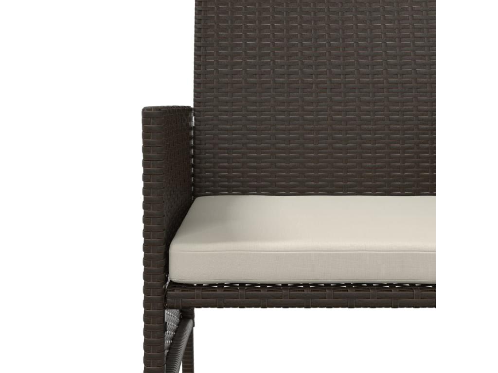 Garden sofa, tea table and stools, brown woven resin KEBC59244