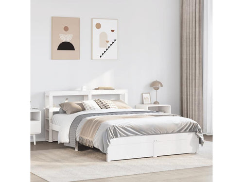 Bed frame with headboard, mattress not included, white, 140x200 cm, UDVY45147