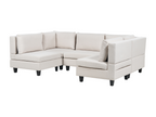Canapé modulable en forme de U Domopure Tissu Beige clair 5 places Domopureétrique TWLJ51977