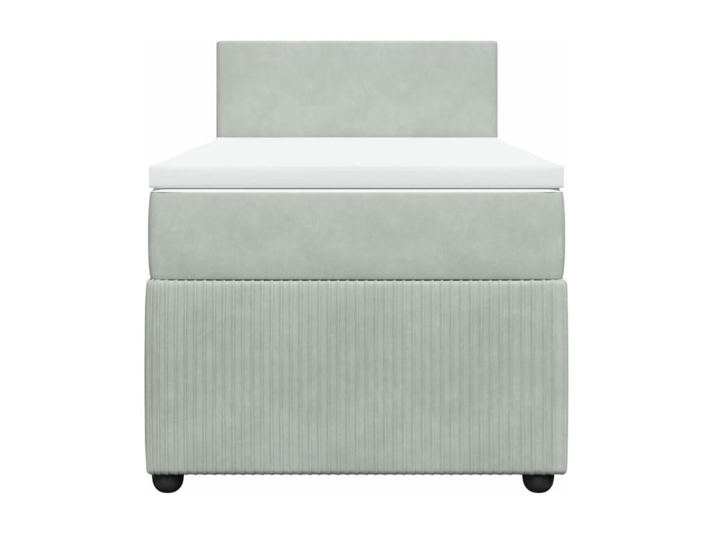 Domopure bed base and mattress, light grey, 80x200 cm, velvet, BCRI88167