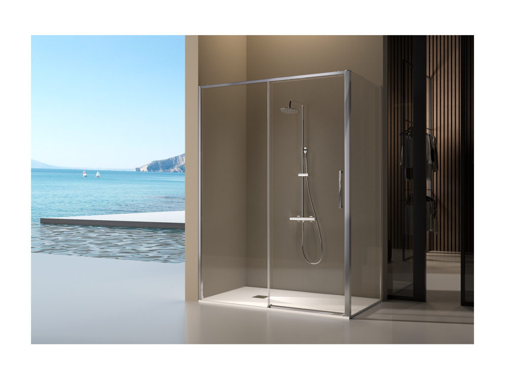 Paroi de douche fixe porte coulissante Decohaute 122-124.6 cm SWFP12319