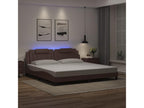 Bed frame with LED lighting, mattress not included, brown, 200x200 cm, EBVB95918