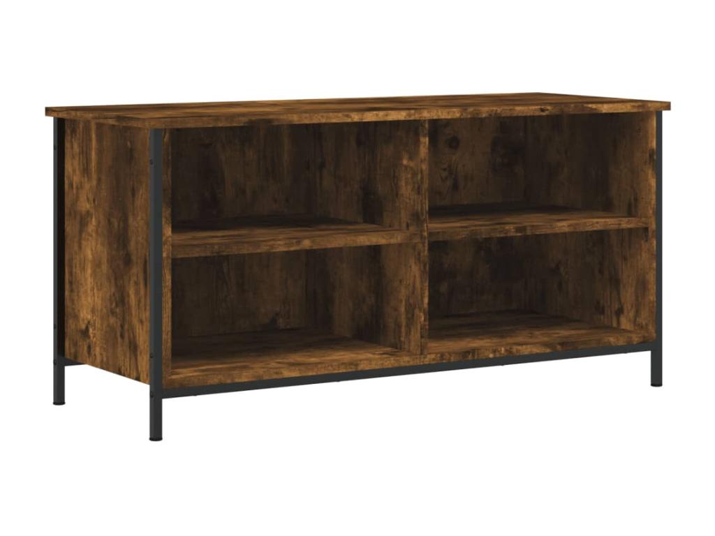 Meuble TV Chêne fumé 100x40x50 cm Bois d'ingénierie ZZLT90254