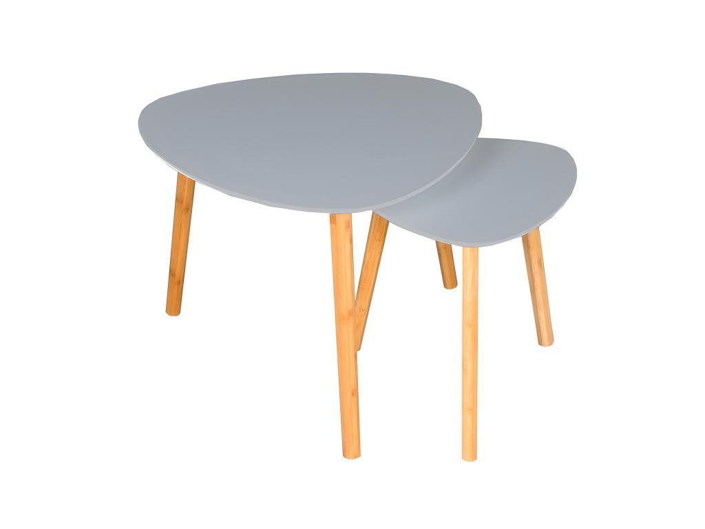 Lot de 2 tables basses gigognes Domopure / Gris CWYA62512