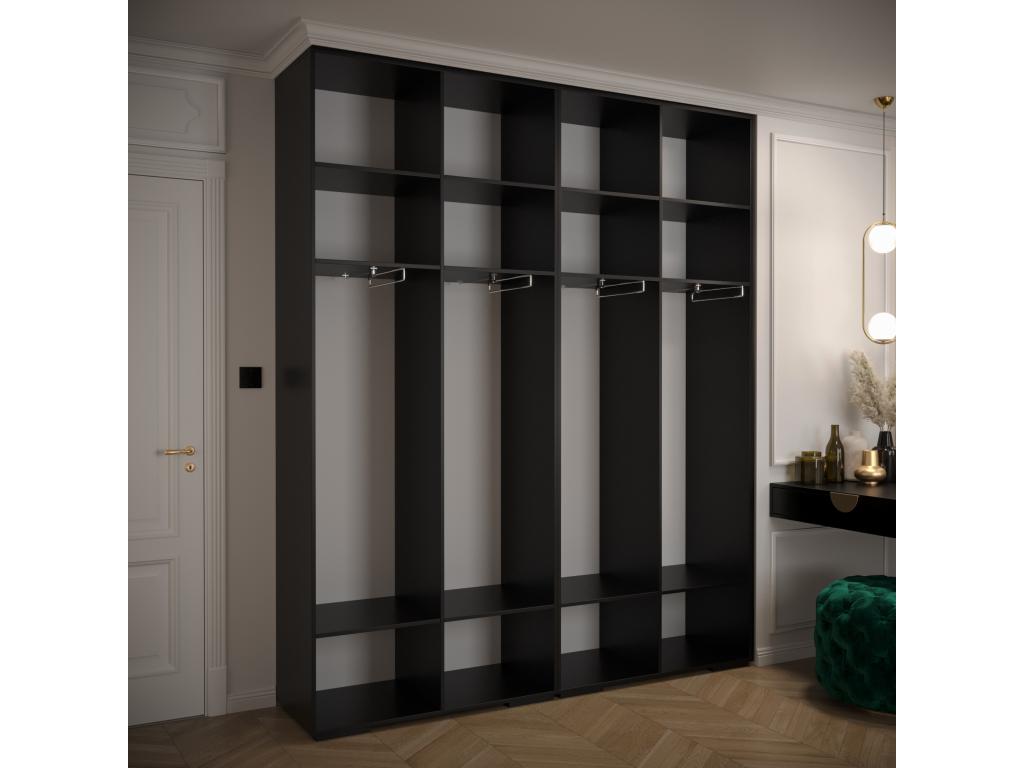 Armoire à portes battantes Domopure Ryfel 2 236.7/200/47 4 portes Noir FBFJ95887