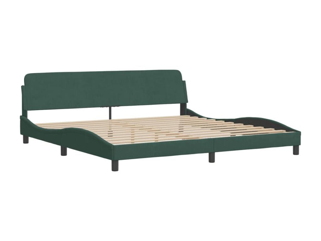 Bed with dark green mattress 200x200 cm velvet GMGG40332