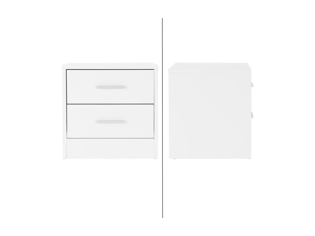Table de chevet 2 tiroirs armoire de nuit chambre à coucher blanc 38x37x34 cm PMZN55208