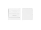 Table de chevet 2 tiroirs armoire de nuit chambre à coucher blanc 38x37x34 cm PMZN55208