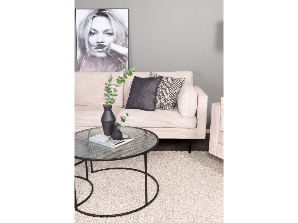 Domopure canapé 3 personnes velours côtelé beige clair. VQVU73904