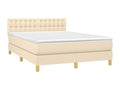 Lit à sommier tapissier avec matelas Crème 140x200 cm Tissu ZLLC36229