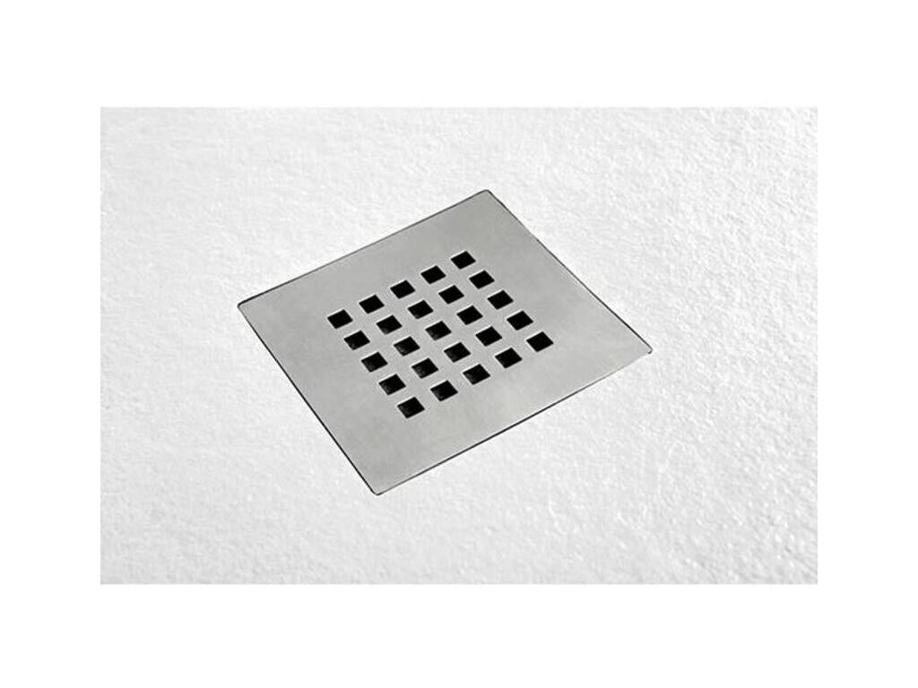 Receveur de Douche 85x150 cm Domopure Slim Blanc en Résine Synthétique et Poudre de Marbre Avec Drain Libre BAID50775