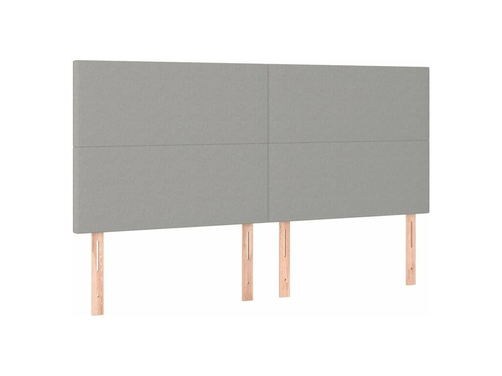 Domopure bed base and mattress with LED, light grey, 160x200 cm, VIML43001