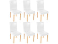 Chaise de salle à manger Domopure similicuir lot de 6 simili-cuir blanc pieds clairs PZAZ03272