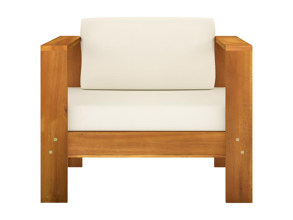 Domopure KOIG82728 7-piece garden furniture set with cream-white cushions