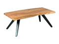 Domopure - Rectangular Coffee Table in Solid Wood and Black Metal XWUF60519