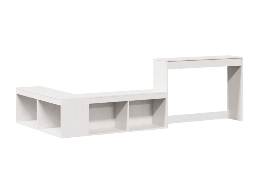 Table de chevet avec bureau blanc bois de pin massif RBZW22190