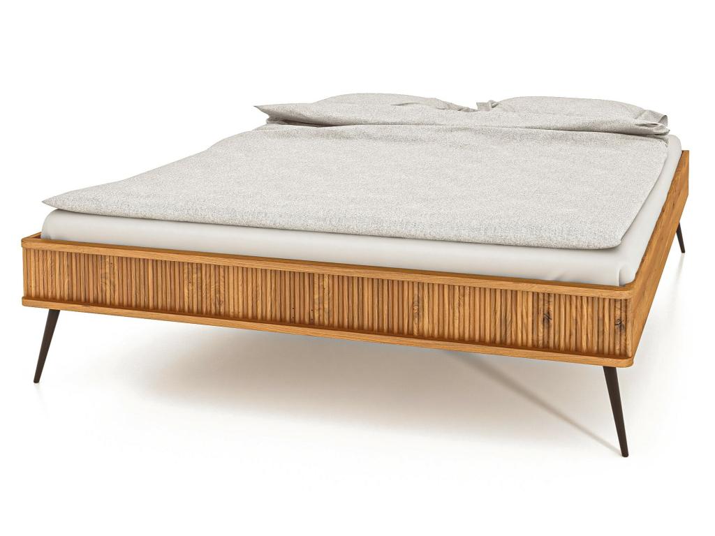 Domopure - Bed frame without headboard 100x200 in natural oiled wild oak BZMZ28456