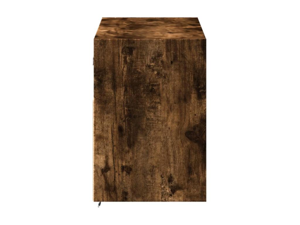 Meuble TV mural avec Domopureères LED chêne fumé 100x31x45 cm YTZQ99953