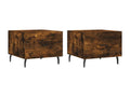 Tables basses 2 pcs chêne fumé 50x50x40 bois d'ingénierie JOFI08158