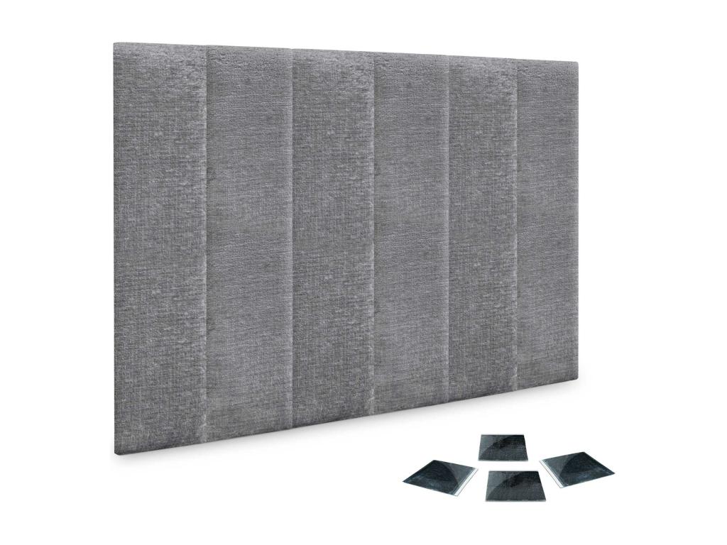 Domopure Lot de 6 panneaux muraux acoustiques auto-adhésifs en laine écologique protection absorbante contre les chocs Gris 60x20 cm x6 GLUP90983