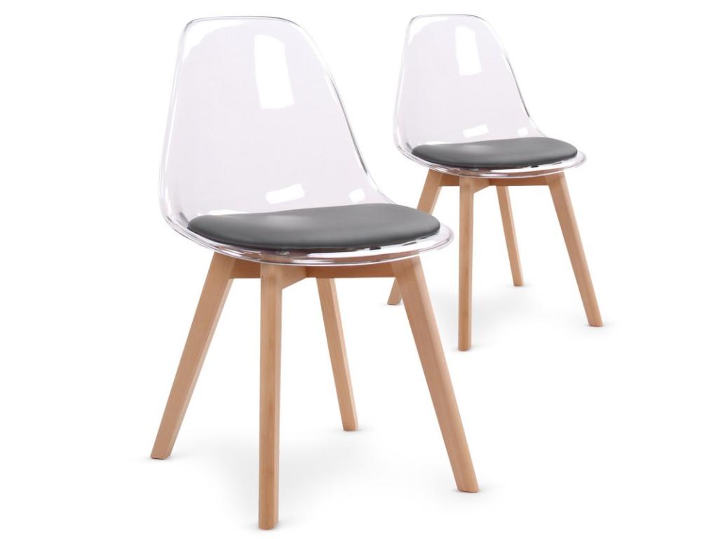 Lot de 2 Chaises Scandinave Domopure 84cm Gris OZEC69699