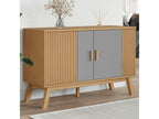 Buffet Decohaute gris et marron 114x43x73.5 cm bois massif de pin BAZY99044
