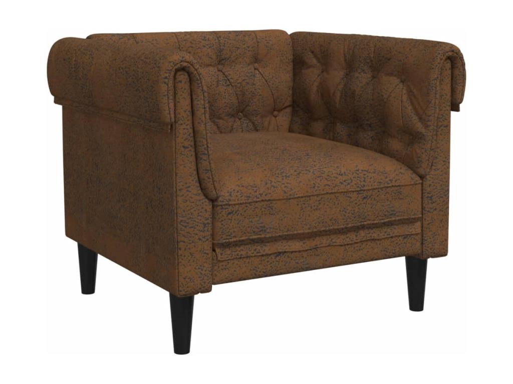 Domopure brown fabric armchair SFXQ35472