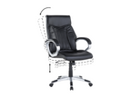 Domopure Office Chair, Black PU Leather TYXS19108
