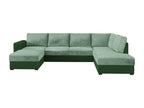 Canapé d'angle Domopure 261 Turquoise Fonction de couchage Boîte de literie 305x188cm ZDGN09638