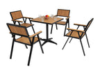 Set de 4 chaises de jardin table de jardin Decohaute-J95 noir teck FQNJ39737