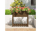 Planter with shelf, Honey brown, 82.5x34.5x81 cm, Pine wood, SYFA01208