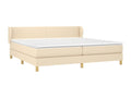 Lit à sommier tapissier avec matelas Crème 200x200 cm Tissu PNKO90014