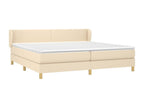 Lit à sommier tapissier avec matelas Crème 200x200 cm Tissu PNKO90014