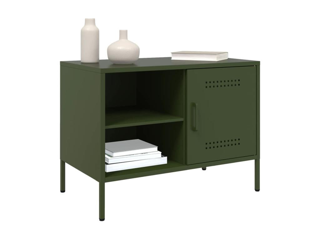 2-piece TV stand, olive green, 68x39x50.5 cm, steel, FDYE10795