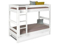 Bunk bed with pull-out base 90x190 cm solid wood white Domopure HYLS32349